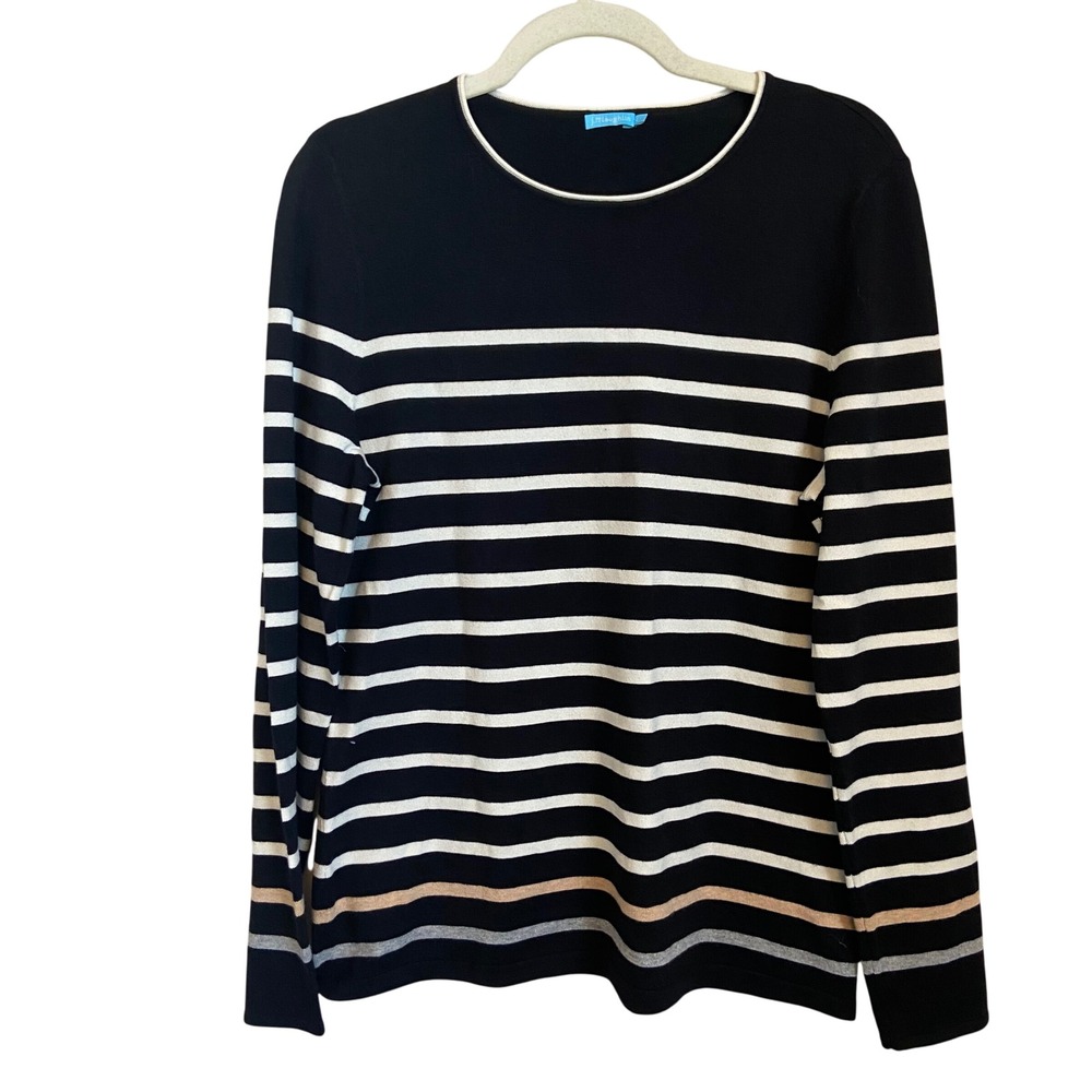 J.McLaughlin Women's Striped Knit Sweater Top Nautical Size Large‎